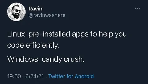 Linux Code vs Windows Candy Crush