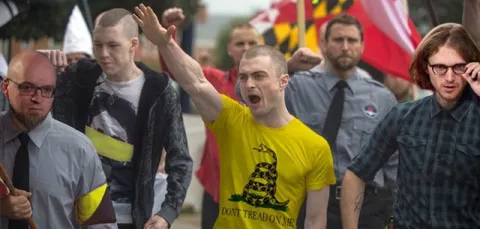 Angry Protester in Yellow Shirt