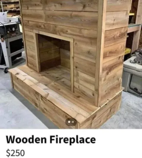 Wooden Fireplace for $250