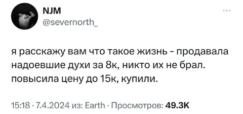 Повысила цену на духи