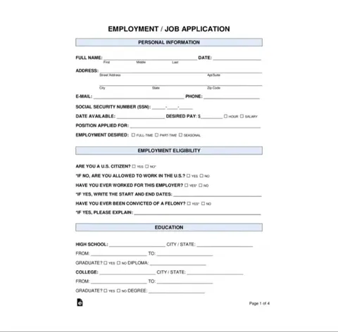 Employment Application Form