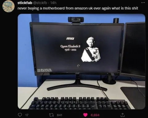 Amazon Motherboard Queen Elizabeth Boot Screen