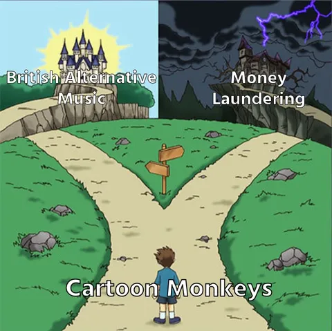 Cartoon Monkeys Path Choice