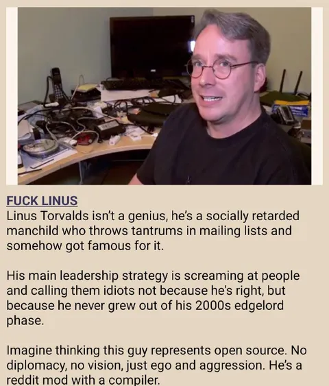 Fuck Linus Torvalds Rant