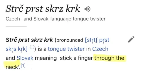 Strč prst skrz krk