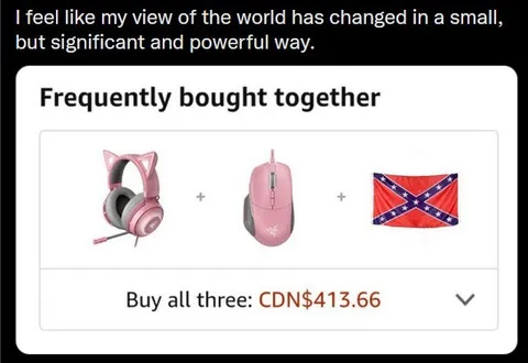 Pink gamer gear and Confederate flag