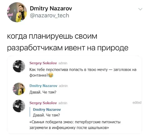 Пикник разработчиков с питонами