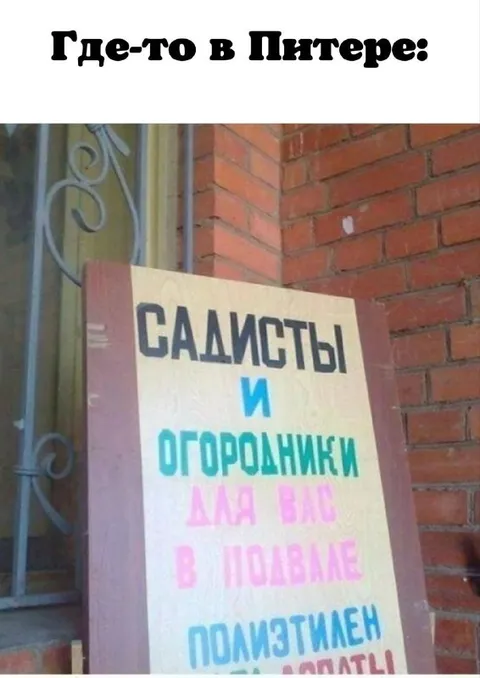 Где-то в Питере: садисты и огородники