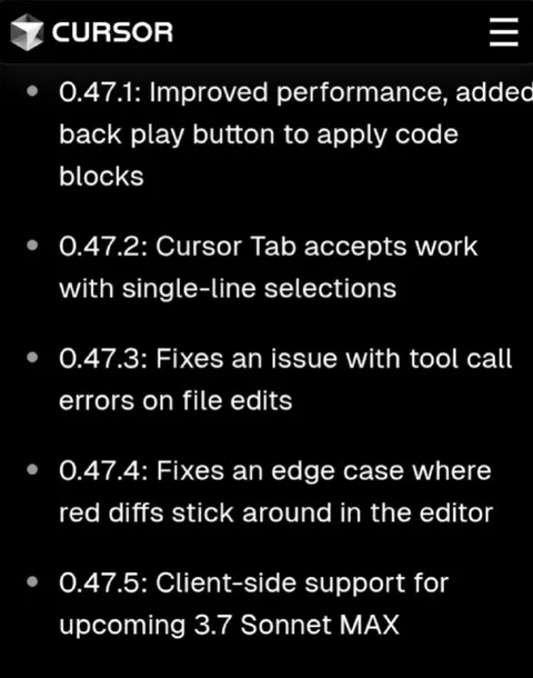 Cursor 0.47.5 Release Notes