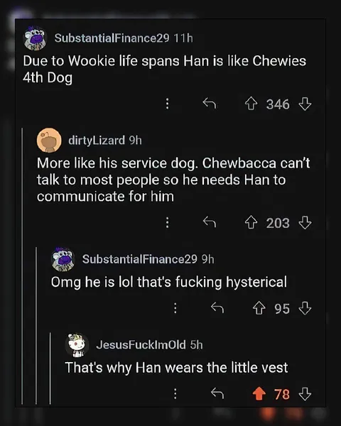 Han Solo Is Chewbacca’s Service Dog