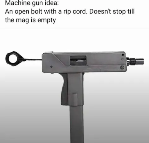 Machine Gun With Rip Cord