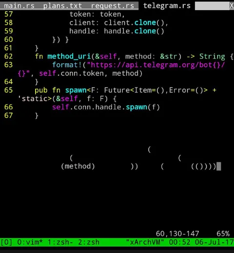 Vim зациклился на скобках