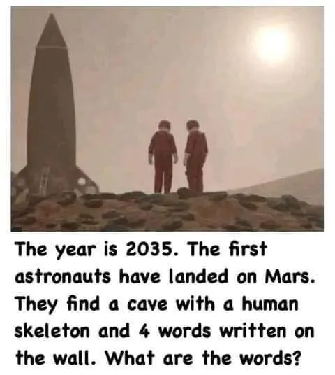 Astronauts Discover Four Words on Mars