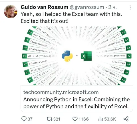 Python Comes to Excel