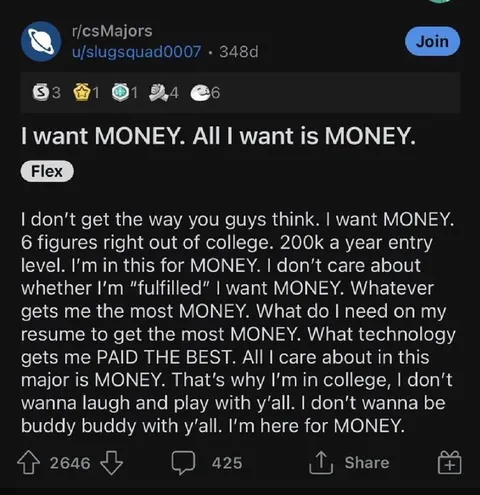 I Want Money College Rant