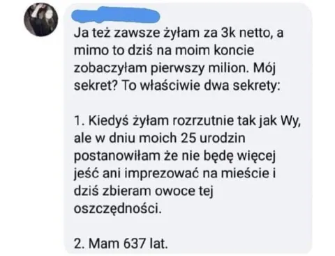 Sekret pierwszego miliona