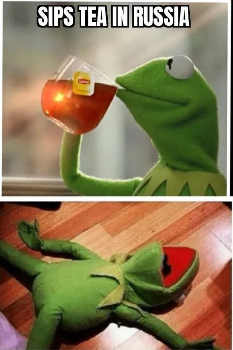 Kermit Sips Tea in Russia