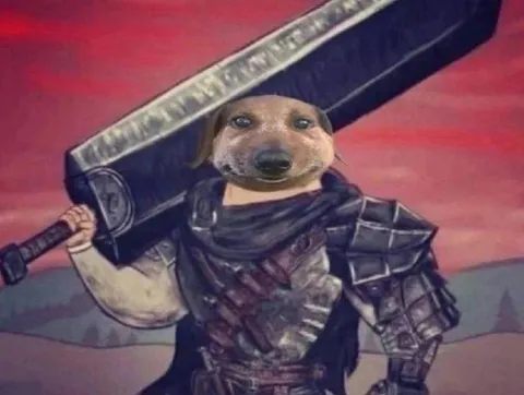 Пёс с огромным мечом