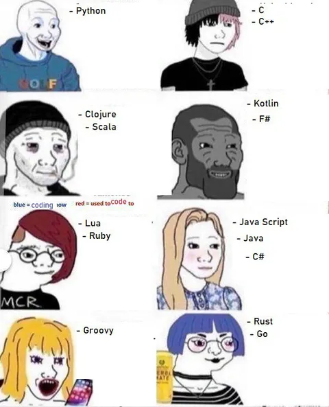 Programming Languages Wojak Chart
