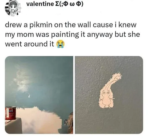 Pikmin Painted Around