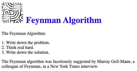 Feynman Algorithm Three Steps