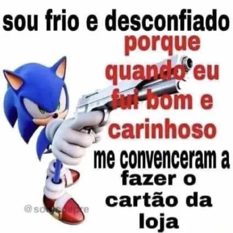 Sonic fazendo cartão da loja