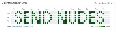 GitHub Contribution Graph Says Send Nudes