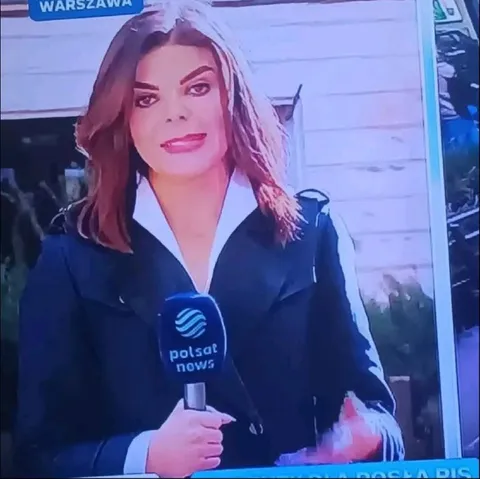 Reporterka Polsat News w Warszawie