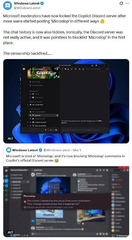 The Microslop Censorship Backfire