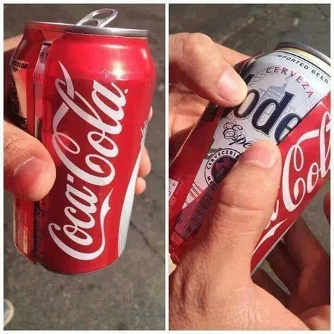 Coca-Cola Can Hides a Beer
