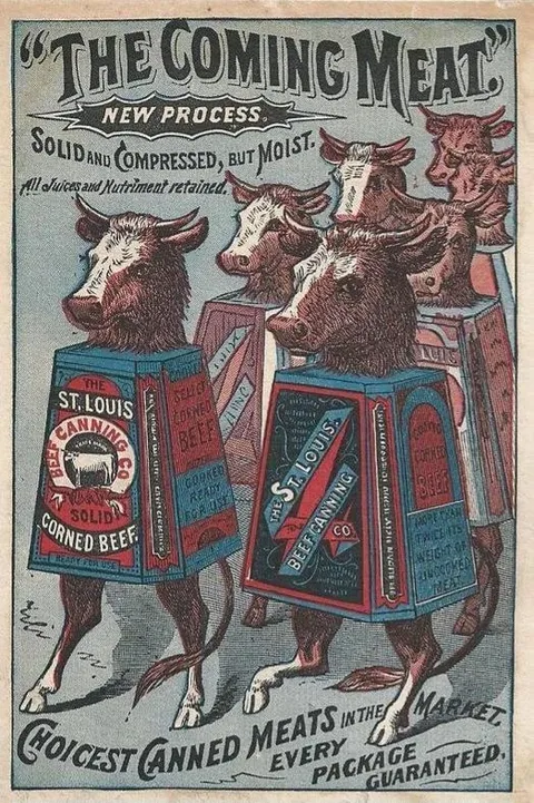 The Coming Meat Vintage Advertisement