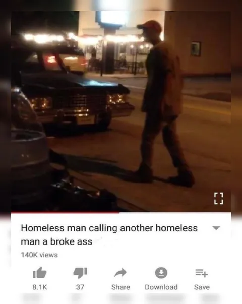 Homeless Man Calls Another Broke