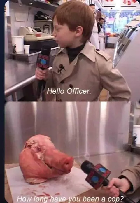 Pig Interviewer Asks a Cop