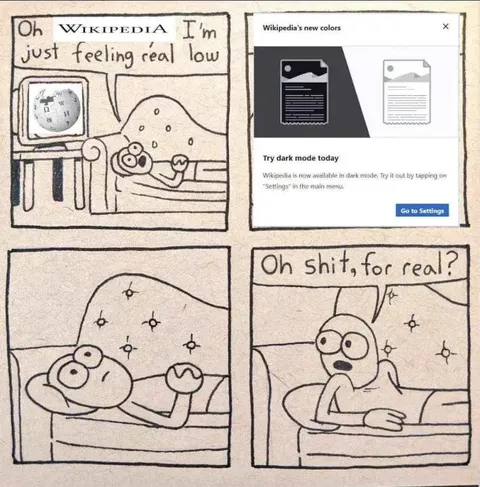 Wikipedia Dark Mode Surprise