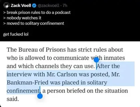 SBF Sent to Solitary After Podcast