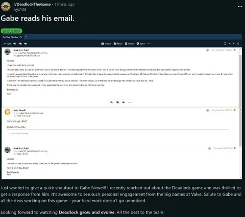 Gabe Newell Reads His Email