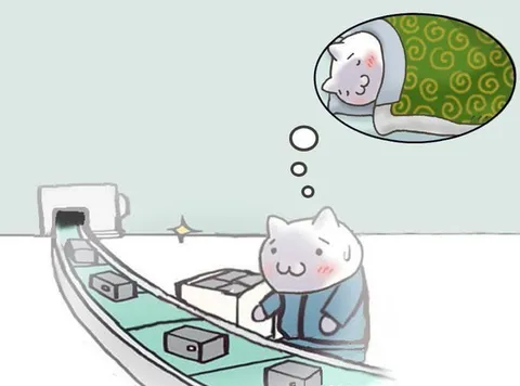 Кот мечтает поспать на работе