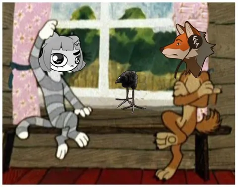 Кот, лис и странная птица