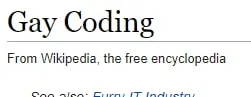 Gay Coding Wikipedia Parody