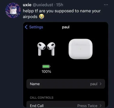 Naming Your AirPods Paul