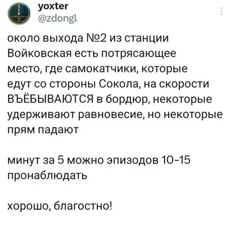 Наблюдение за самокатчиками