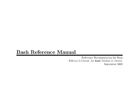 Bash Reference Manual Cover