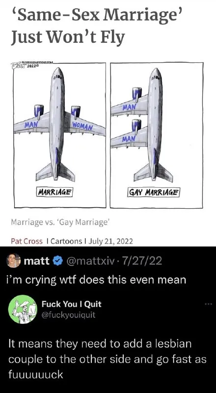 Same-Sex Marriage Won’t Fly