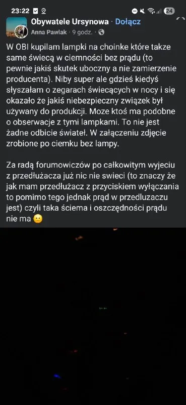 Lampki świecące bez prądu