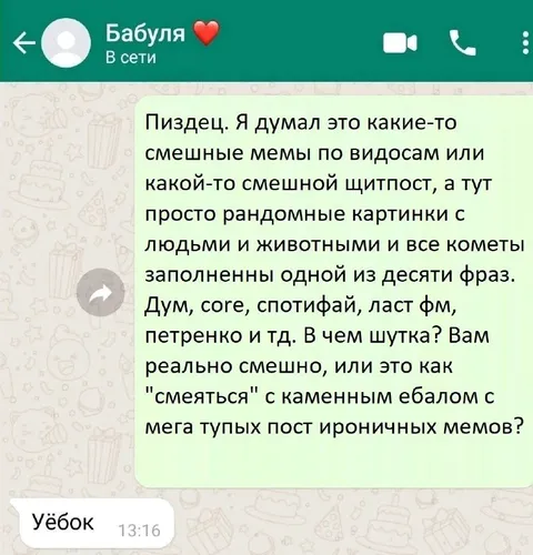 Бабуля не поняла мемы