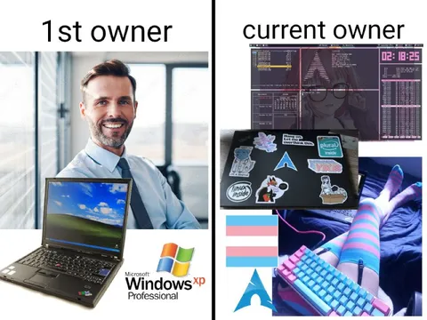 Windows XP to Linux Femboy