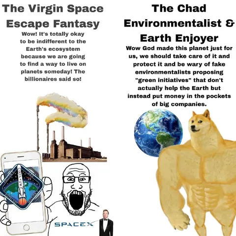 Virgin Space Escape vs Earth Chad