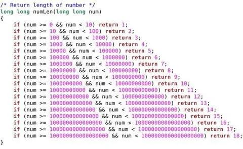 Overengineered Number Length Function