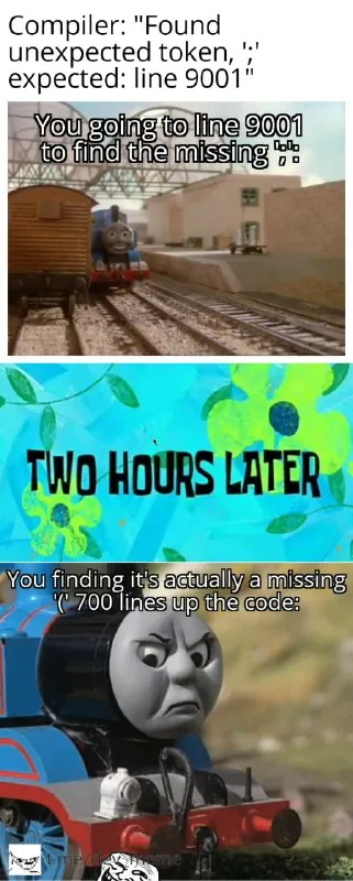 Missing Semicolon 700 Lines Up