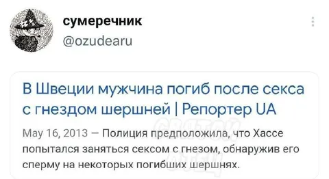 Секс с гнездом шершней